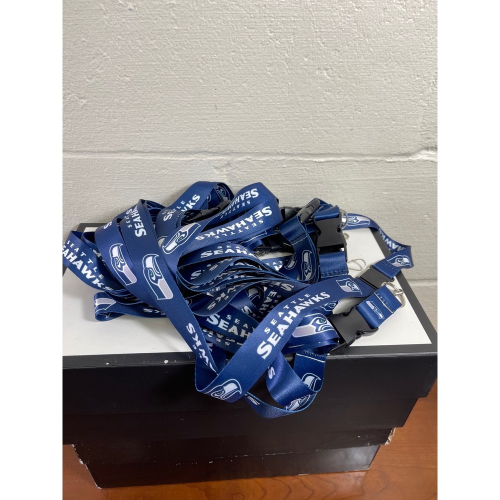Seattle Seahawks NFL Lanyard Navy Blue Team Logo ID Badge Key Holder 24 Inch‎